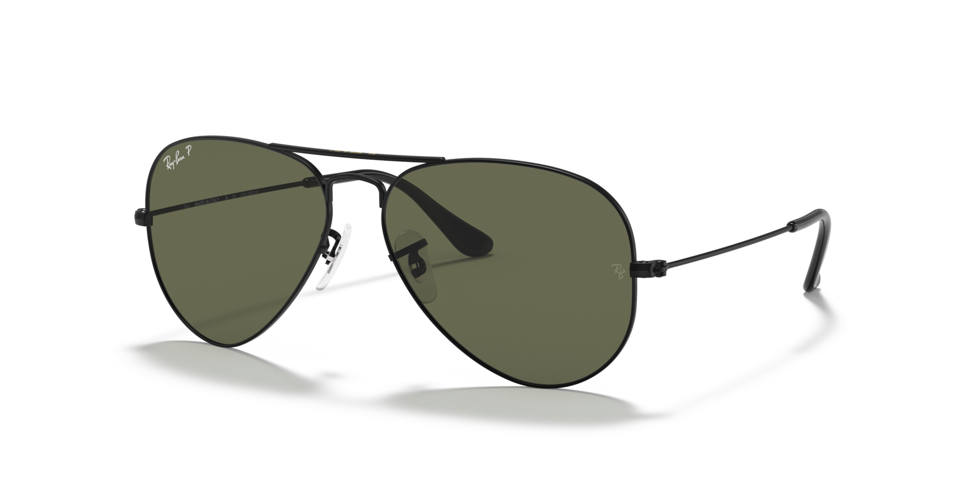 AVIATOR CLASSIC Sunglasses in Black and G-15 Green Polarized