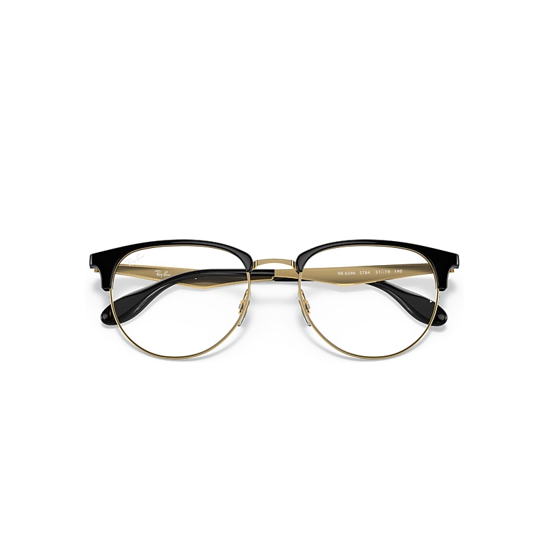 RB6396 OPTICS Polarized Eyeglasses with Black On Gold and Clear