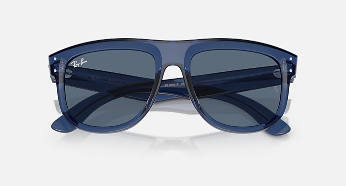 BOYFRIEND REVERSE Sunglasses in Transparent Navy Blue and Blue