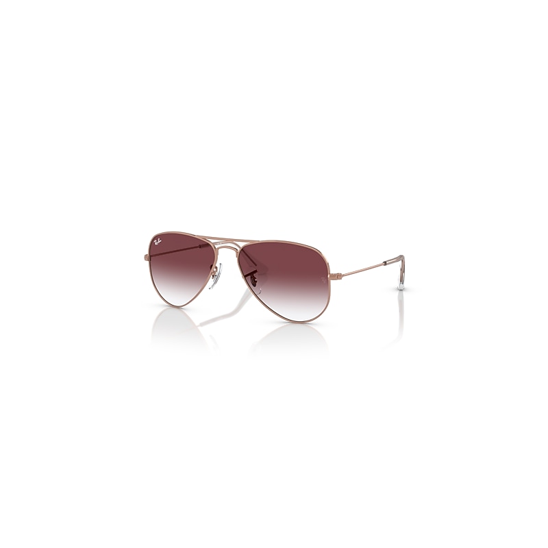 Ray-Ban Sunglasses Kids Aviator Kids - Rose Gold Frame Violet Lenses 52-14, RJ9506S