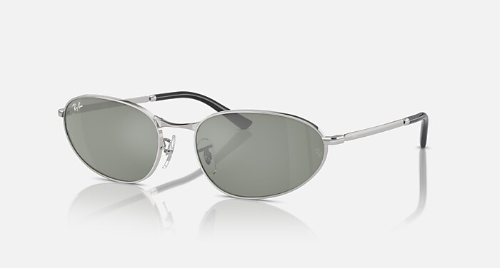 B&L レイバン シルバー フレーム アウトドアーズマン USA RAY BAN RB3734 サングラス シルバー と グリーン (56-18) - RB3734