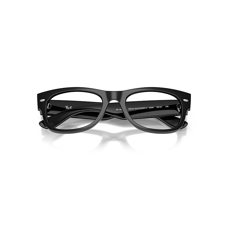 Ray-Ban Mega Wayfarer II Optics Optical Black Frame Clear Lenses Polarized 52-21