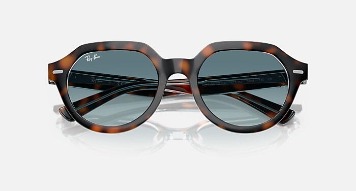 GINA Sunglasses in Dark Havana On Multicolor and Blue Gradient