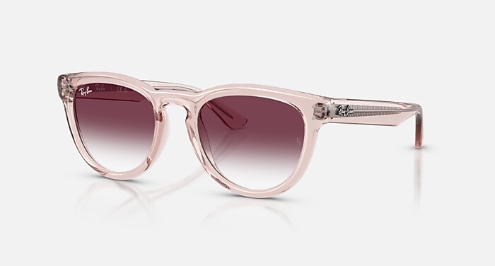 RB2237 Sunglasses in Transparent Pink and Clear Gradient Dark