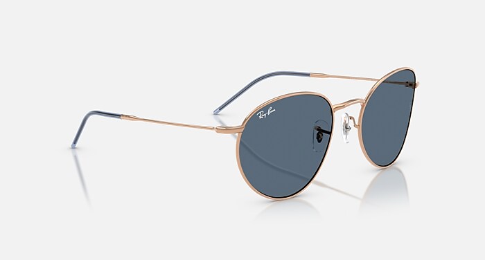 ROUND REVERSE Sunglasses in Rosegold and Dark Blue (55-21