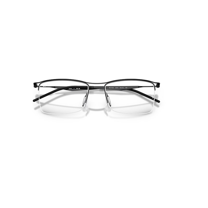 Ray-Ban Rb7554 Optics Optical Black Frame Transparent Lenses Polarized 53-18