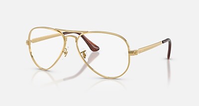 AVIATOR MAX OPTICS メガネ アリスタゴールド と クリア (58-16