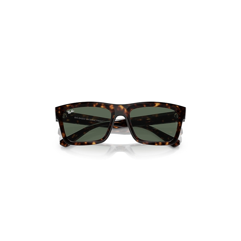 Ray-Ban Warren Bio-based Sunglasses Havana Frame Blue Lenses 57-20