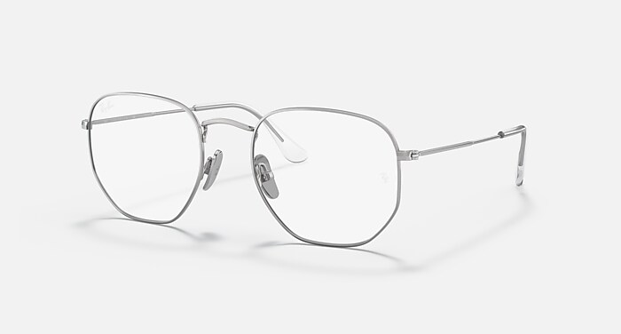 HEXAGONAL TITANIUM OPTICS Eyeglasses with Silver Frame - RB8148V
