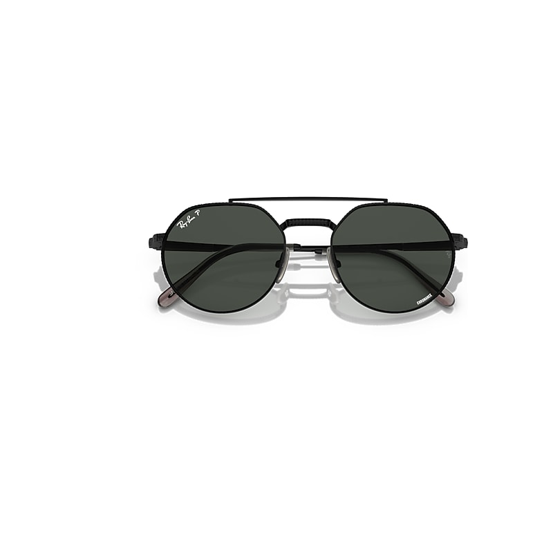 Ray-Ban Jack II Titanium Sunglasses Black Frame Grey Lenses Polarized 51-20