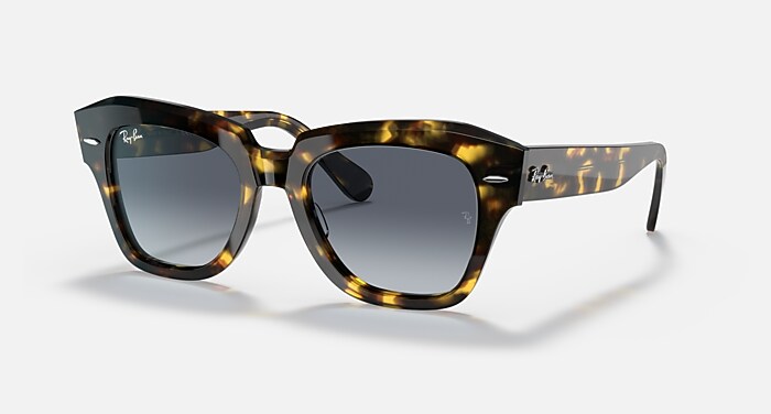STATE STREET FLECK Sunglasses in Yellow Havana and Blue Gradient