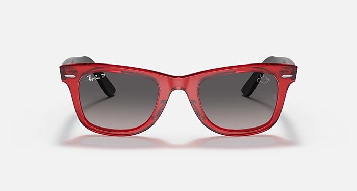 RB2140 WAYFARER MICKEY J22 Polarized Sunglasses in Transparent Red