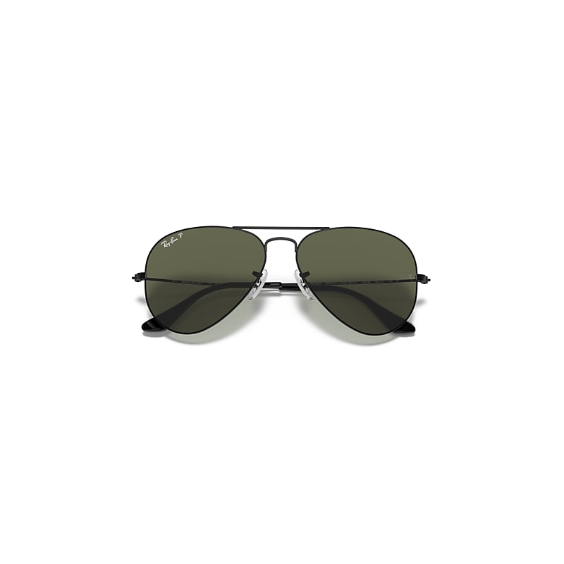 Óculos de Sol AVIATOR CLASSIC em Preto e G-15 Verde Polarizado