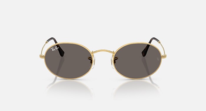 OVAL FLAT LENSES サングラス アリスタゴールド と ダークグレー (51