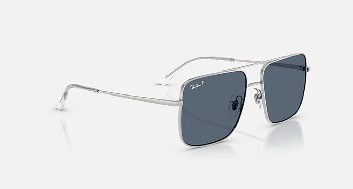 ARI BIO-BASED Sunglasses in Silver and Blue Polarized - RB3758 