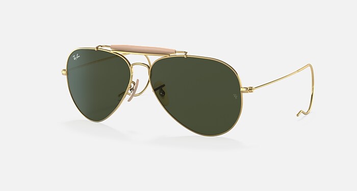 SHOOTER Sunglasses in Arista Gold and G-15 Green - RB3138 | Ray