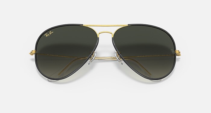 AVIATOR FULL COLOR LEGEND Sunglasses in Black On Gold and Grey