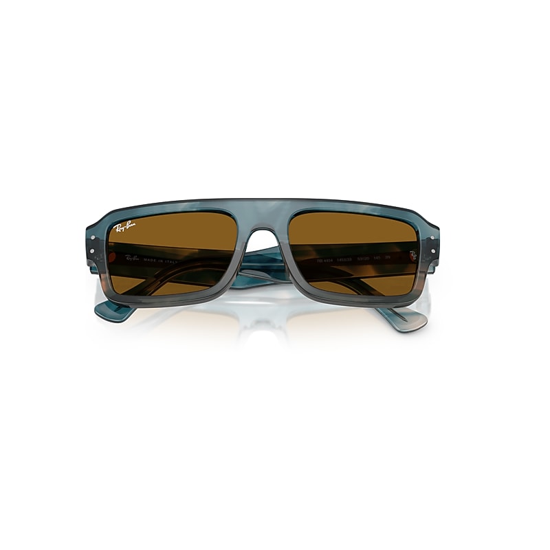 Ray-Ban Flacko Bio-based Sunglasses Havana Blu Frame Brown Lenses 56-20