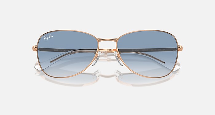 RB3733 Sunglasses in Rose Gold and Clear & Blue (59-17) - RB3733