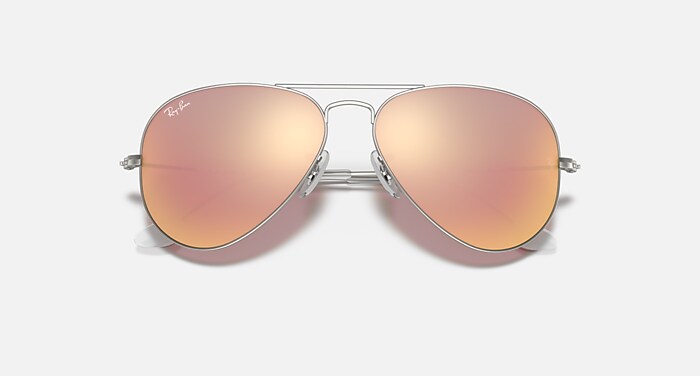 AVIATOR FLASH LENSES Sunglasses in Silver and Copper Flash (55-14