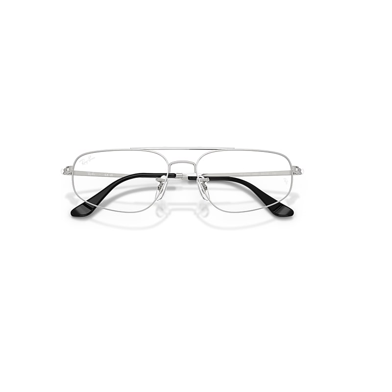 Ray-Ban Rb6550 Optics Optical Silver Frame Clear Lenses Polarized 54-16