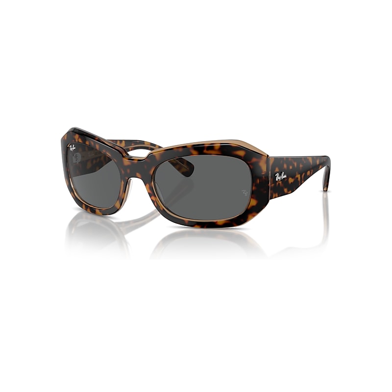 Ray-Ban Unisex Sunglass Beate - Couleur du Monture: Havana sur Marron transparent, Couleur de Lentille: Gris foncé