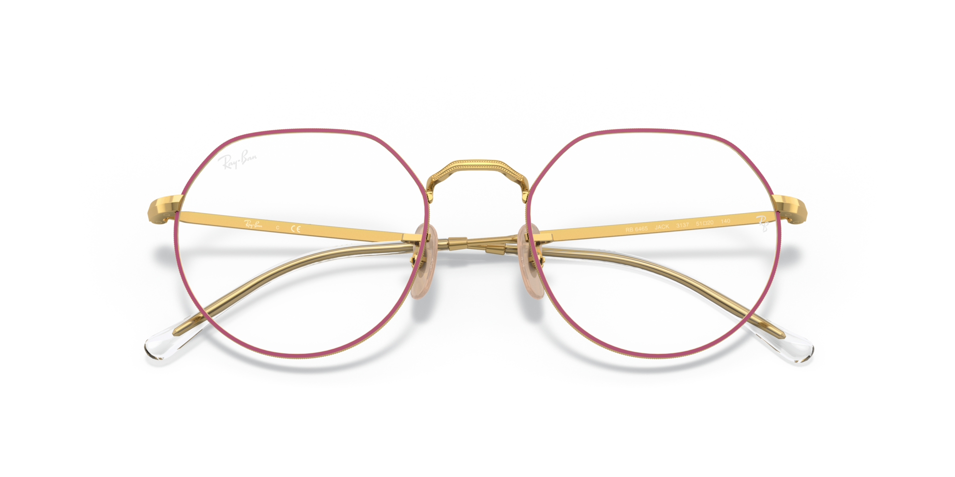 Ray-Ban Jack Optics Eyeglasses Gold Frame Clear Lenses Polarized 49-20 139$