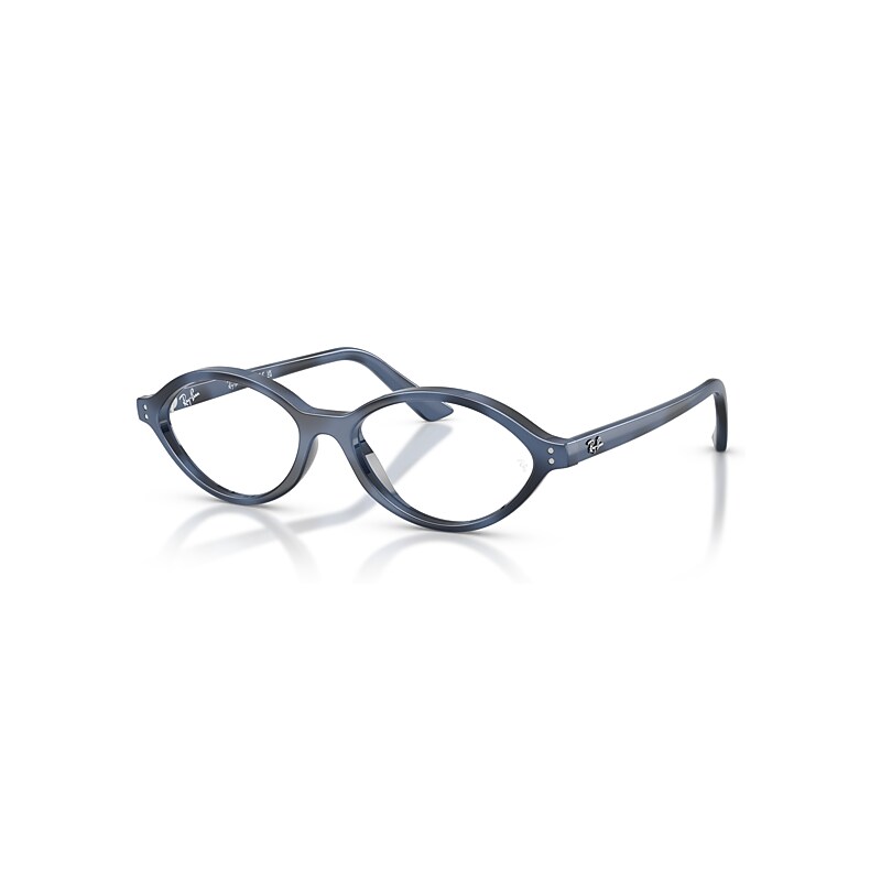 Ray-Ban Eyeglasses  Romy Optics Bio-Based - Blue Havana Frame Clear Lenses Polarized 54-16, RB7265