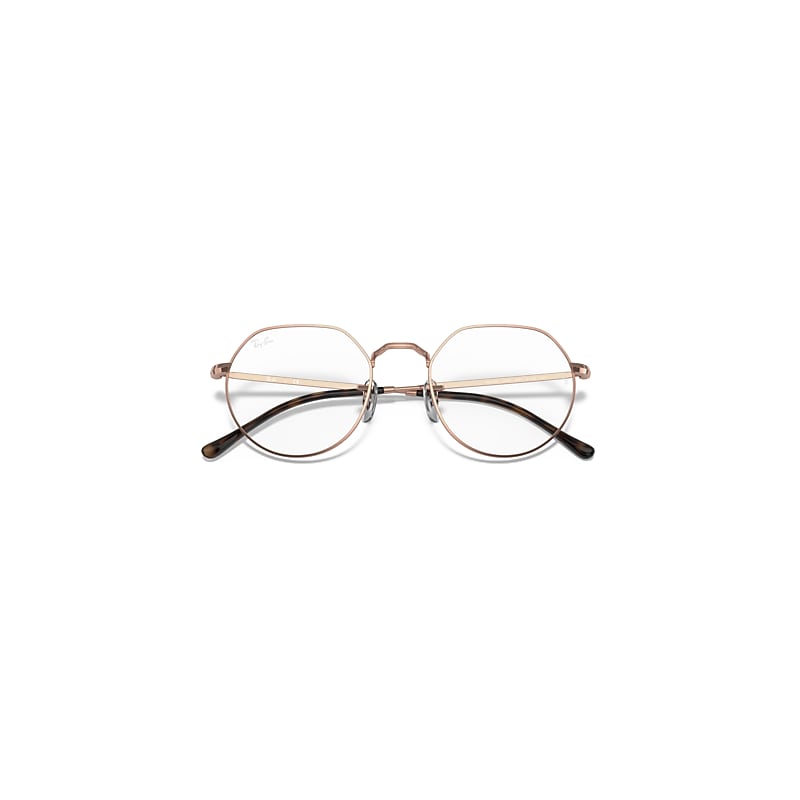 Ray-Ban Jack Optics Optical Shiny Copper Frame Clear Lenses Polarized 49-20