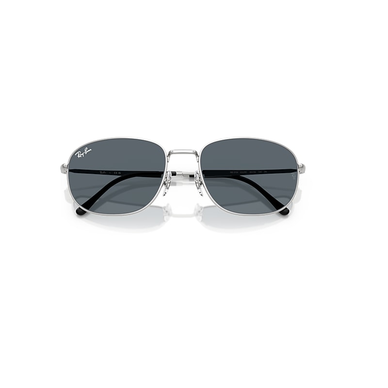 Ray-Ban Rb3754 Sunglasses Silver Frame Blue Lenses 60-19