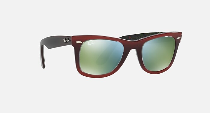 ORIGINAL WAYFARER PIXEL Sunglasses in Red and Light Green Mirror