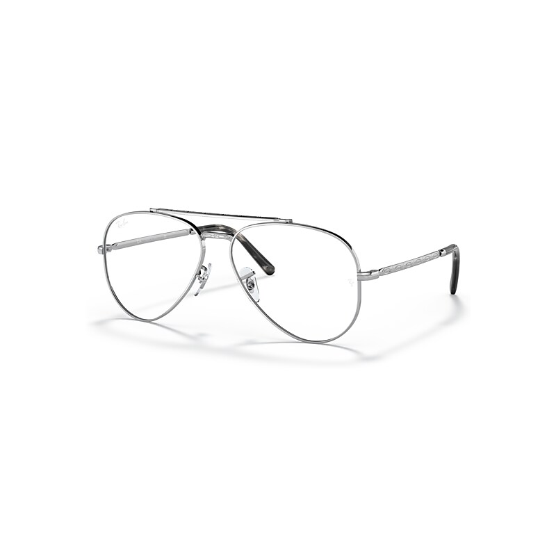Ray-Ban Eyeglasses  New Aviator Optics - Silver Frame Clear Lenses Polarized 58-14, RB3625V