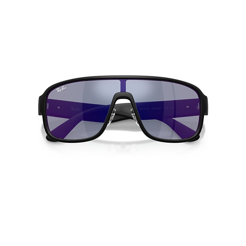 Ray-Ban Rb2229 Sunglasses Matte Black Frame Blue Lenses 01-29