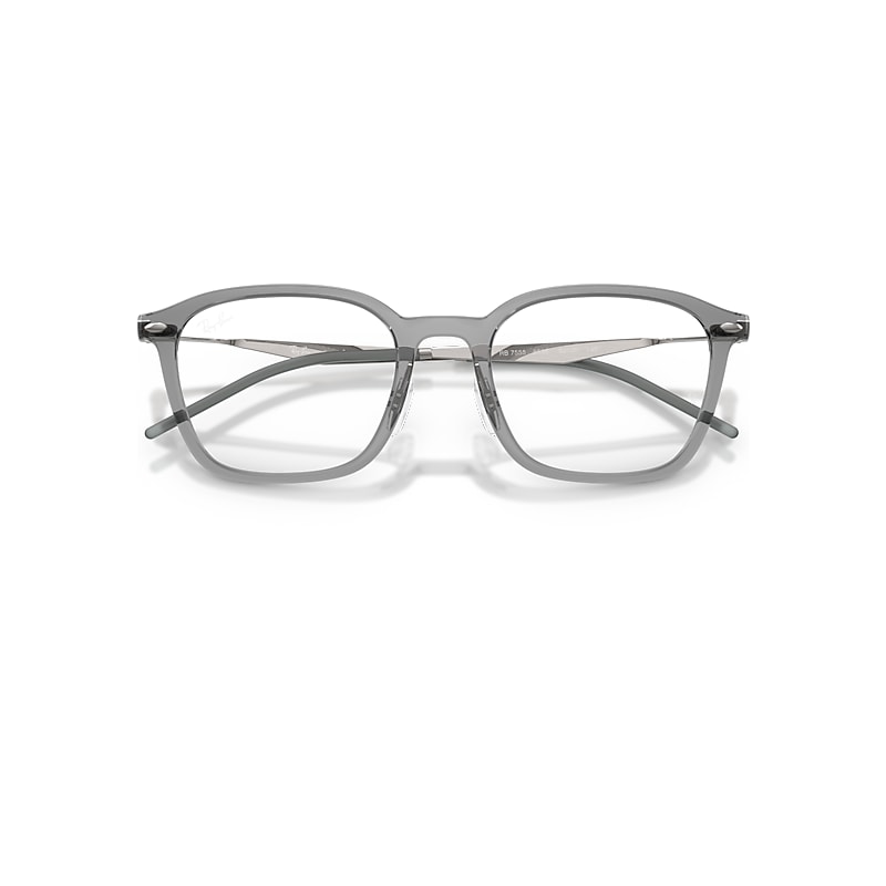 Ray-Ban Rb7555 Optics Optical Gunmetal Frame Transparent Lenses Polarized 52-20