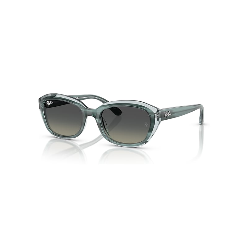 Ray-Ban Sunglasses Kids  Kids - Striped Green On Transparent Green Frame Grey Lenses 48-17, RB9081S