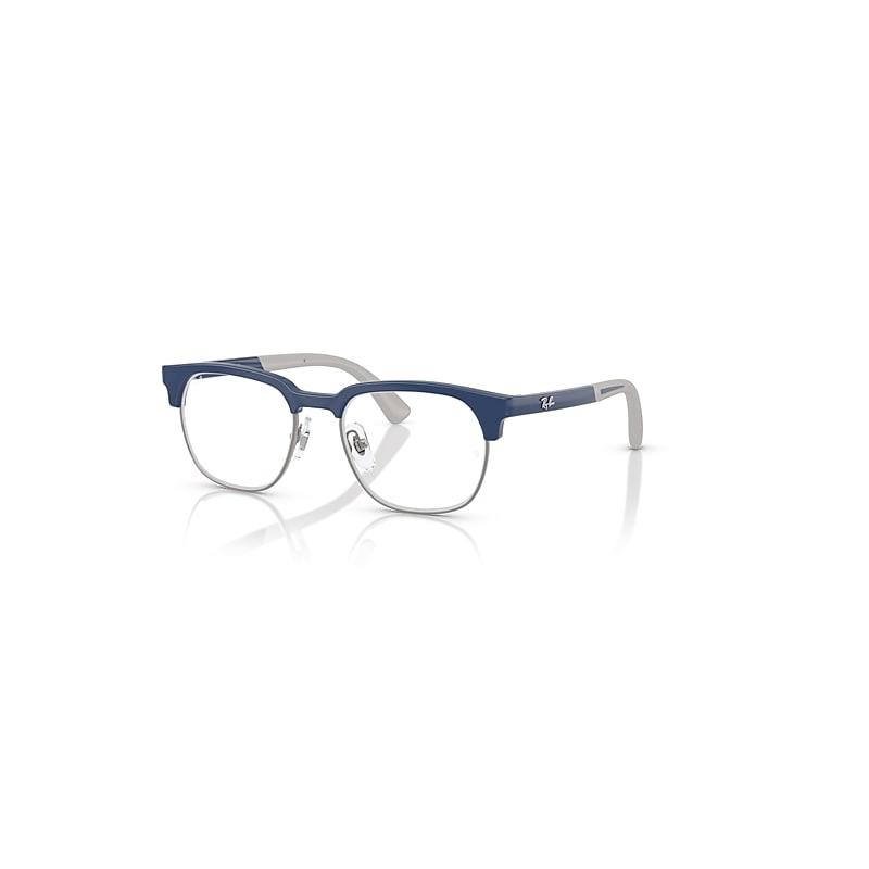 Ray-Ban Eyeglasses  Rb1641 Optics Kids Bio-Based - Blue On Rubber Grey Frame Clear Lenses Polarized 46-17, RY1641