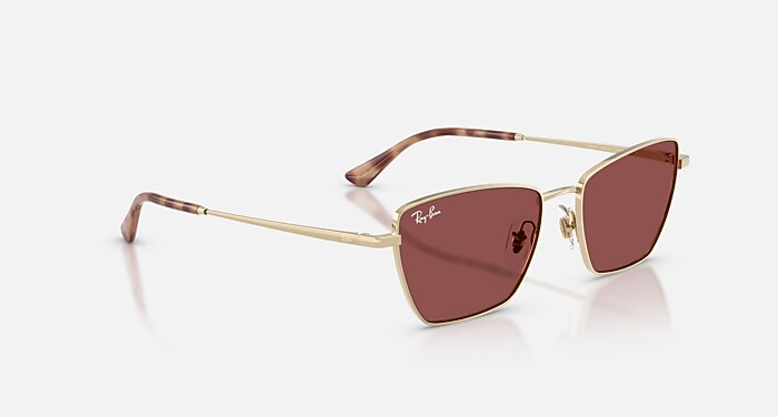 DREA BIO-BASED Sunglasses in Pale Gold and Dark Violet - RB3783