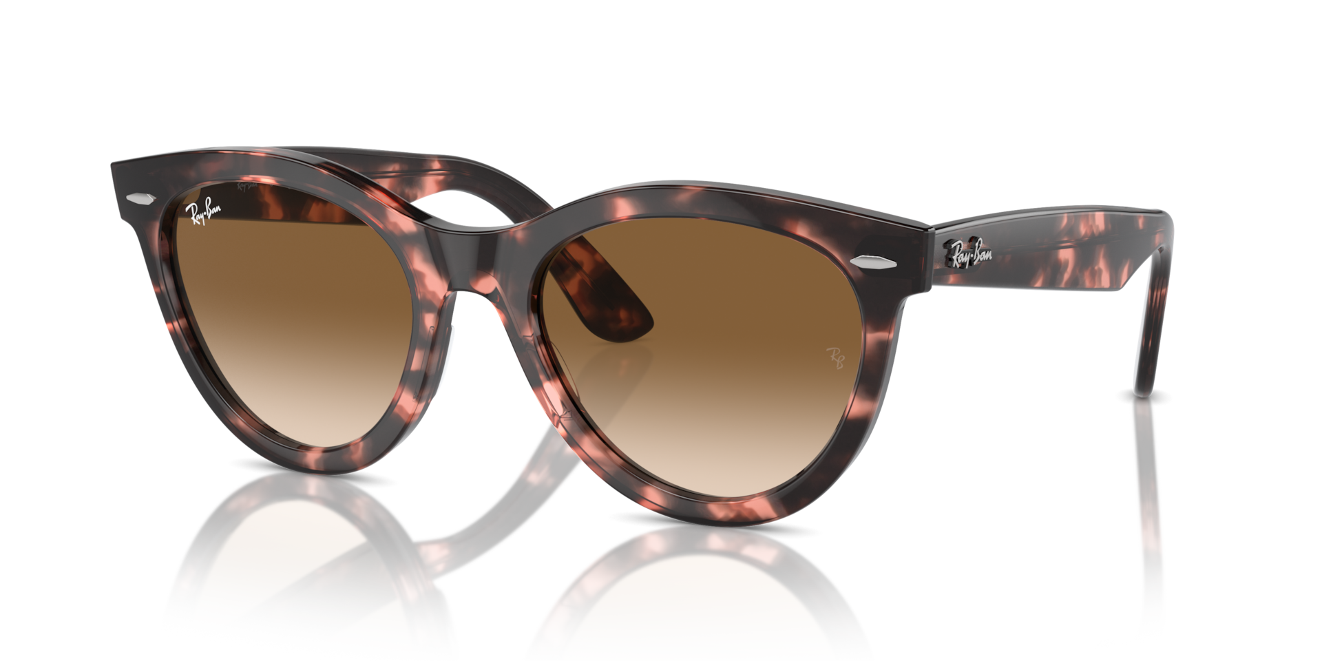 WAYFARER WAY Sunglasses in Pink Havana and Clear & Brown (54-21