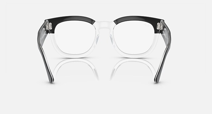 MEGA HAWKEYE OPTICS メガネ 透明上にブラック と クリア (50-21