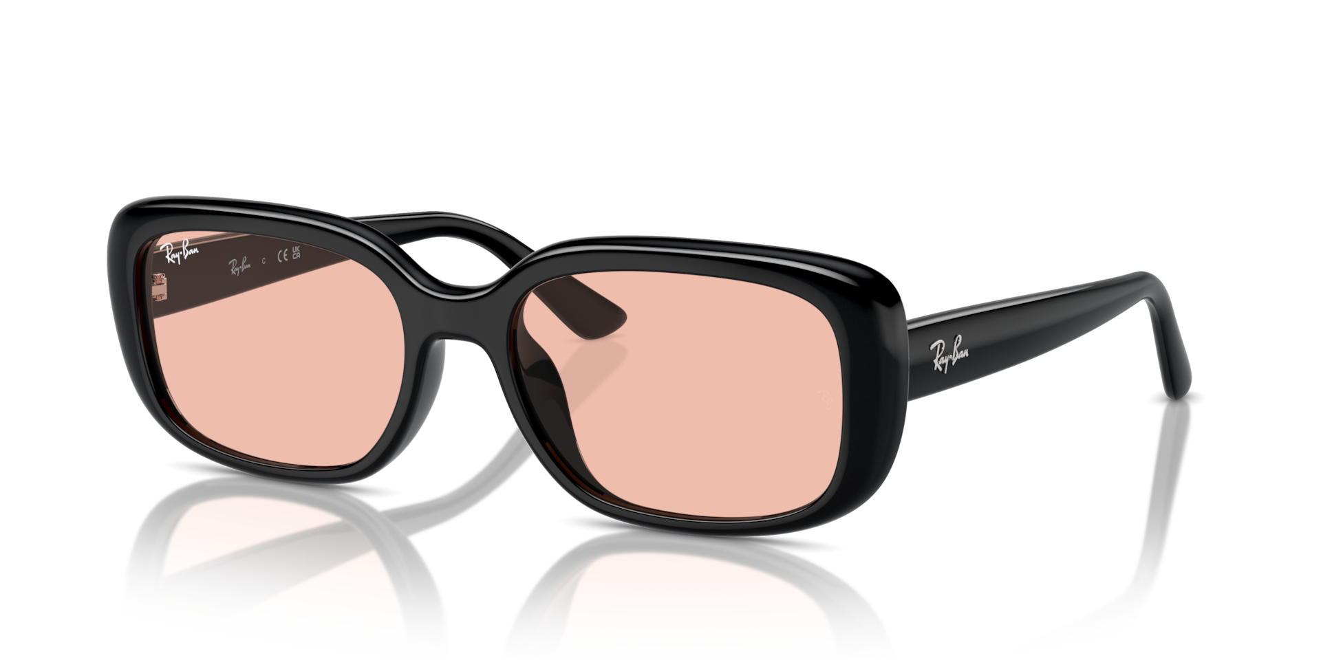 RAY-BAN サングラス RB4421D BIO-BASED RB4421D BIO-BASED Sunglasses in Black and Dark Pink (56-18
