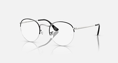 ROUND GAZE Eyeglasses with Black On Silver Frame - RB3947V | Ray