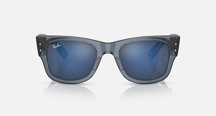 MEGA WAYFARER Sunglasses in Transparent Dark Blue and Blue (52-21