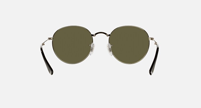 ROUND METAL FOLDING Sunglasses in Silver and Silver Flash (50-20