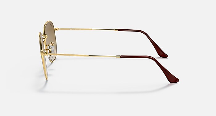 Ray-Ban Gold Frame Sunglasses Hexagonal Sunglasses Ray-Ban RB3548N Hexagonal Flat Lenses | Free  main image 3