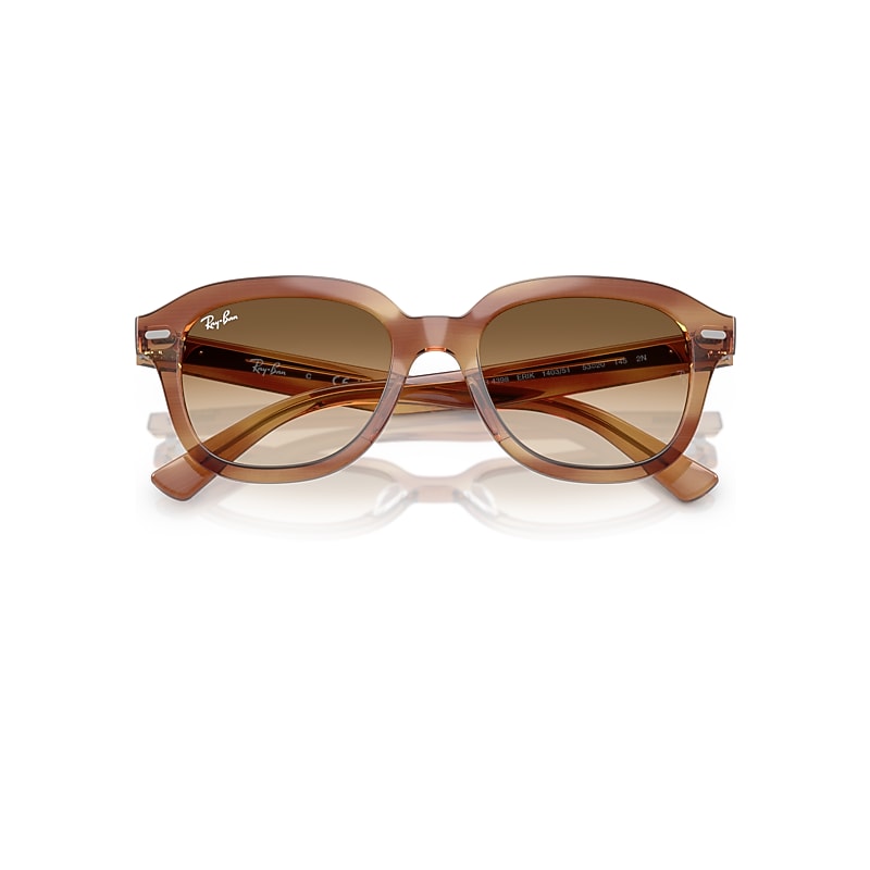 Ray-Ban Unisex Sunglass Erik - Frame color: Striped Brown, Lens color: Clear Gradient Brown