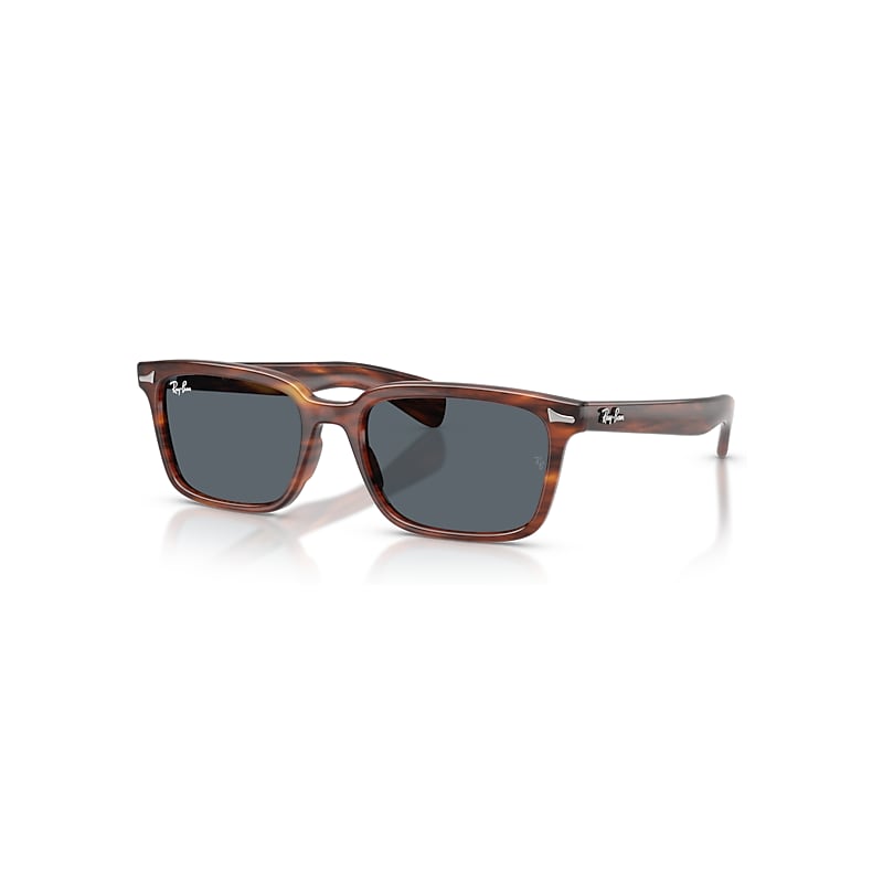 Ray-Ban Brunel Gafas De Sol Habana A Rayas Montura Azul Lentes 53-19