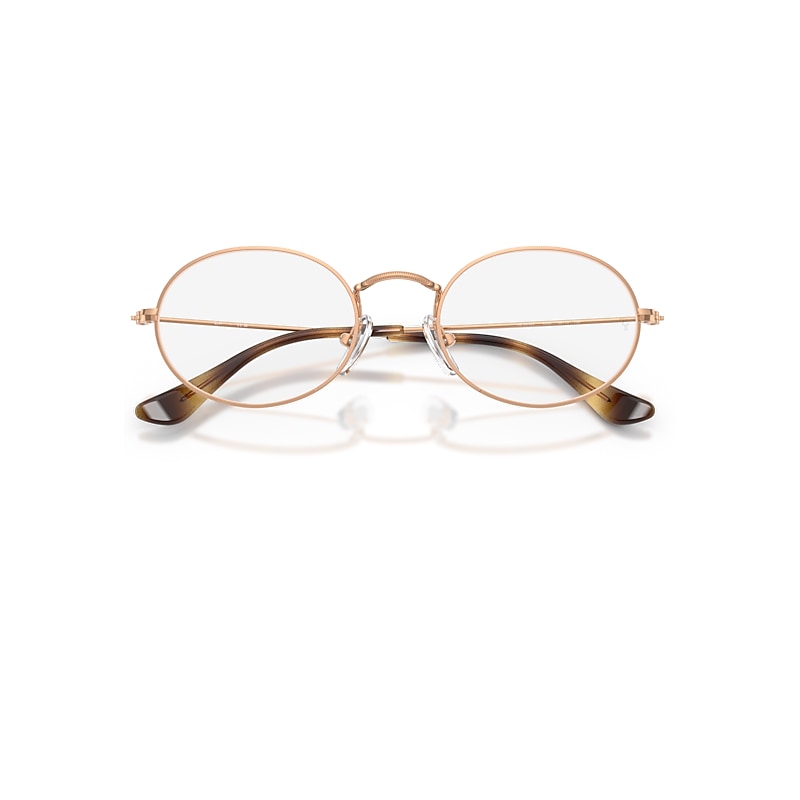 Ray-Ban Oval Optics Kids Optical Rosegold Frame Clear Lenses Polarized 46-19