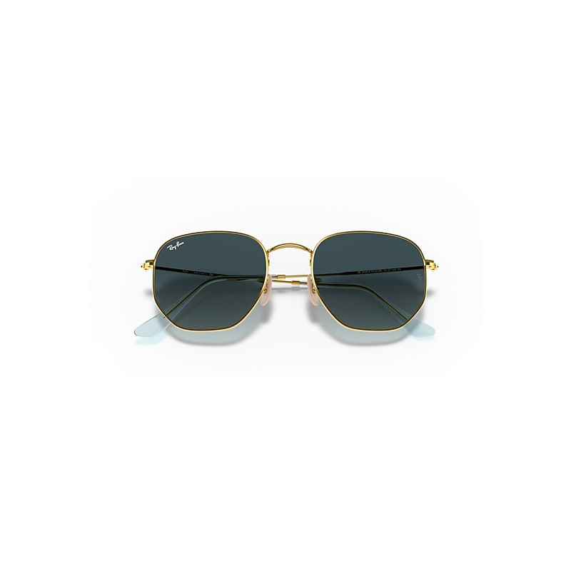 Óculos de Sol HEXAGONAL FLAT LENSES em Dourado-arista e Azul