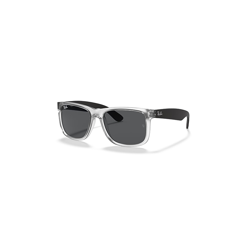 Ray - Ban Men's Grey Rb4165 Justin 651287 Man Sunglasses Injected Transparent Squared Normal - Image 7