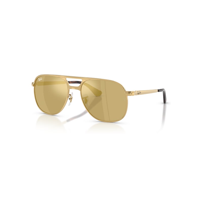 Ray-Ban Unisex Sunglass Bill Max - Frame color: Arista, Lens color: Light Brown Mirror Gold - Image 3